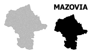 Mazovia Eyaleti Soyutlamalarının Çokgen Ağ Yüksek Detaylı Vektör Haritası