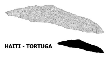 Haiti Tortuga Adası Soyutlamalarının Çokgen Gövdesi Yüksek Detay Vektör Haritası