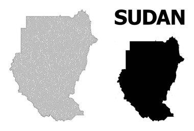 Sudan Soyutlamalarının Çokgen Kablo Çerçevesi Yüksek Çözünürlüklü Vektör Haritası