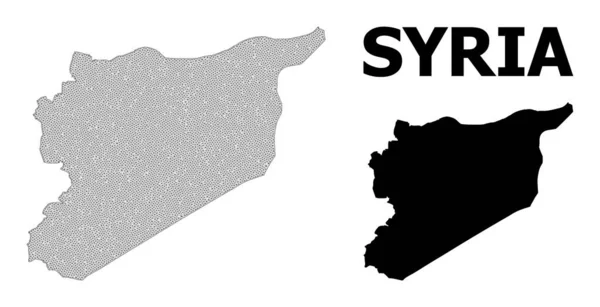 Πολυγωνικό πλαίσιο καλωδίων Mesh High Resolution Vector Map of Syria Αφηρήσεις — Διανυσματικό Αρχείο