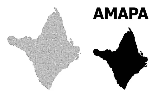 Malla de canal poligonal Mapa vectorial de alto detalle de las abstracciones del estado de Amapa — Vector de stock
