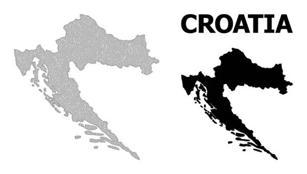 Векторная карта высокого разрешения многоугольной туши Хорватии — стоковый вектор