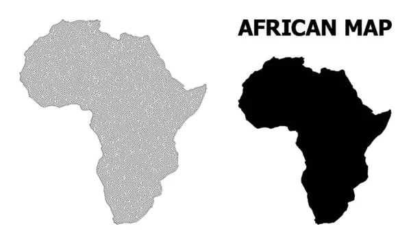 Çokgen 2B Ağlı Yüksek Çözünürlüklü Afrika Vektör Soyutlamaları Haritası — Stok Vektör