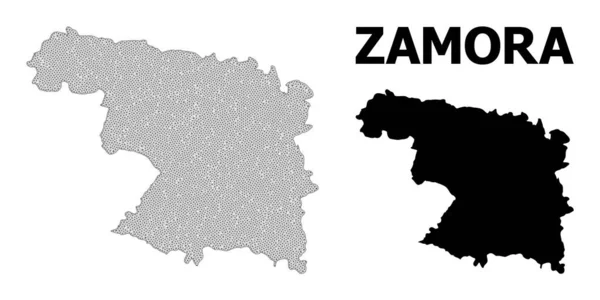 Malla de canal poligonal Mapa vectorial de alta resolución de la provincia de Zamora Abstracciones — Vector de stock