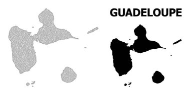Guadeloupe Soyutlamalarının Çokgen Ağ Yüksek Detaylı Vektör Haritası