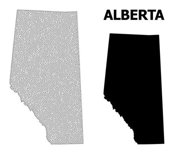 Polygonal Network Mesh High Resolution Vector Map of Alberta Province Abstractions — Stock Vector