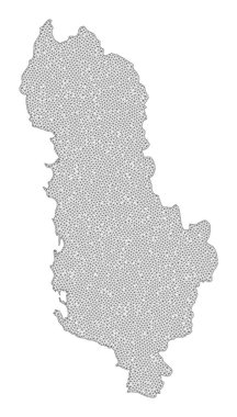 Arnavutluk 'un Çokgen İskelet Yüksek Çözünürlüklü Raster Haritası Soyutlamaları