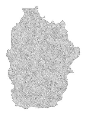 Çokgen 2D Ağlı Yüksek Çözünürlüklü Azores Raster Haritası - Flores Adası Soyutlamaları