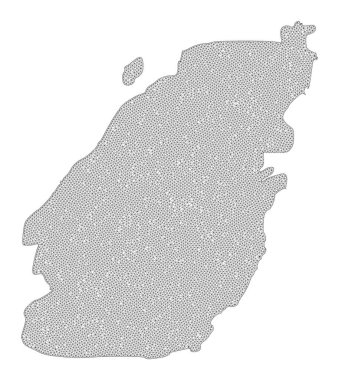 Çokgen 2D Ağlı Yüksek Detay Raster Haritası Bowen Adası Soyutlamaları