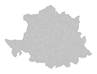 Caceres Eyaleti Soyutlamalarının Çokgen İskelet Ağları Yüksek Detay Raster Haritası