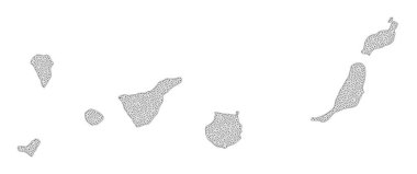 Kanarya Adaları Özellikleri Çokgen Ağ Yüksek Detay Raster Haritası