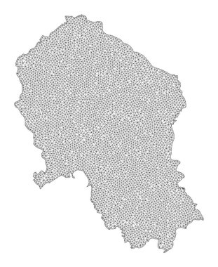 Çokgen 2D Ağlı Yüksek Çözünürlüklü Cordoba İspanyol Bölgesi Soyutlamaları Raster Haritası