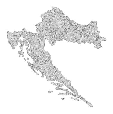 Hırvat Soyutlamalarının Çokgen Ağ Yüksek Detaylı Raster Haritası