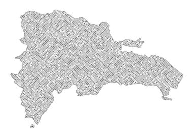 Dominik Cumhuriyeti Soyutlamalarının Çokgen İskelet Yüksek Ayrıntılı Raster Haritası