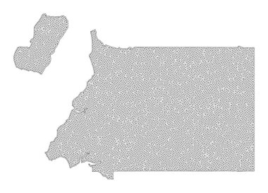 Çokgen Karkas Örgü Yüksek Detay Raster Ekvator Gine Soyutlamaları Haritası