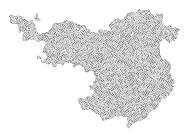 Gerona Eyaleti Soyutlamalarının Çokgen 2B Ağlı Yüksek Detay Raster Haritası