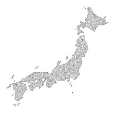 Japon Soyutlamalarının Çokgen Kablo Çerçevesi Yüksek Detay Raster Haritası