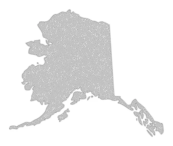 Polygonal 2D Mesh High Resolution Raster Map of Alaska State Abstractions — Stock Photo, Image