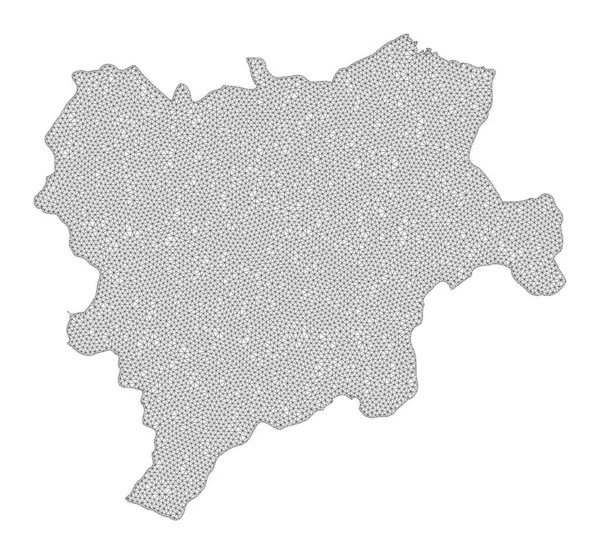 Polygonal Wire Frame Mesh High Detail Raster Map of Albacete Province Abstractions — Stock Photo, Image