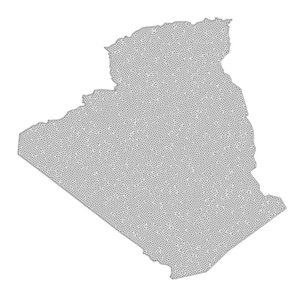 Polygonales 2D-Netz mit hoher Auflösung Raster-Karte von Algerien Abstraktionen — Stockfoto