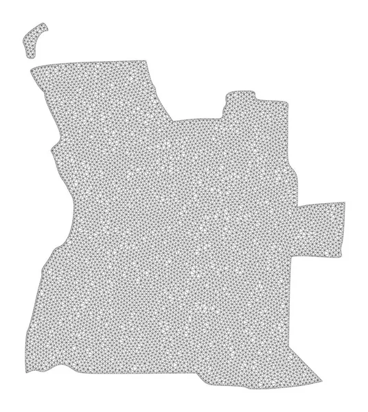 Polygonal 2D Mesh High Detail Raster Map of Angola Abstractions — Stock Photo, Image