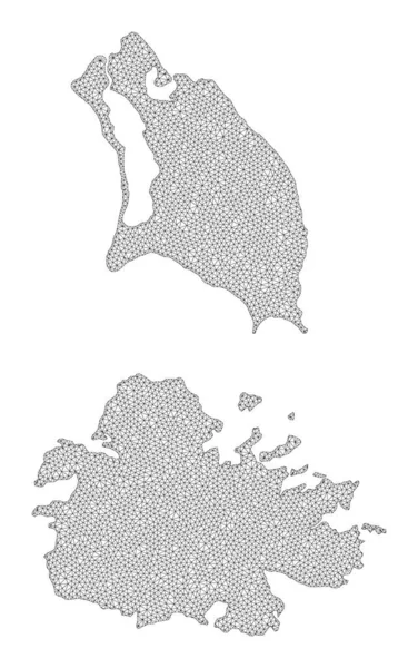 Carte matricielle polygonale en maille 2D haute résolution des abstractions d'Antigua-et-Barbuda — Photo