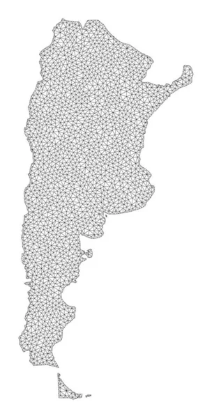 Polygonal Network Mesh High Detail Raster Map of Argentina Abstractions — Stock Photo, Image