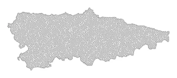 Polygonal Wire Frame Mesh High Detail Raster Map of Asturias Province Abstractions — стокове фото