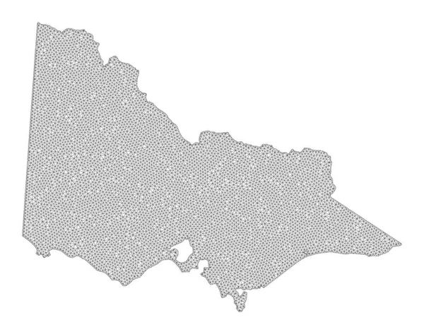 Polygonal Network Mesh High Detail Raster Karta över Australian Victoria Abstractions — Stockfoto