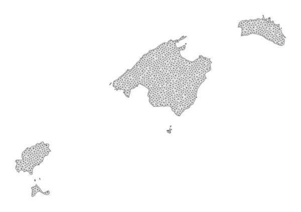 Çokgen Ağ Yüksek Çözünürlüklü Baleares Eyaleti Soyutlamaları Raster Haritası — Stok fotoğraf