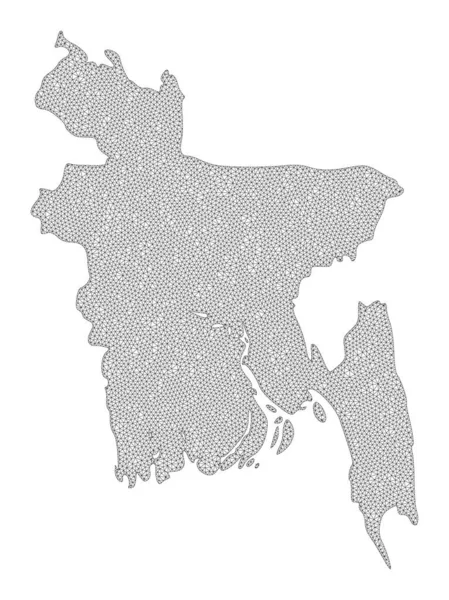 Polygonal Network Mesh High Resolution Raster Map of Bangladesh Abstractions — Stock Photo, Image