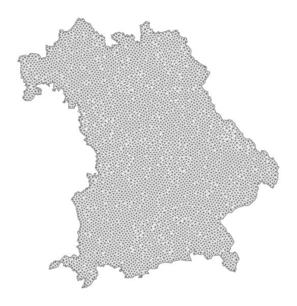 폴리곤 와이어 Frame Mesh High Resolution Raster Map of Bavaria State Abstractions — 스톡 사진