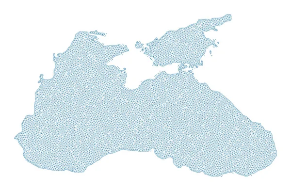 Polygonaal draadkader Mesh Hoge resolutie Raster Map of Black Sea Abstractions — Stockfoto
