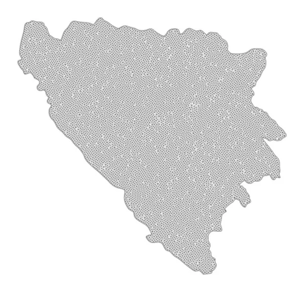 Polygonal Carcass Mesh High Detail Raster Map of Bosnia and Herzegovina Abstractions — 图库照片