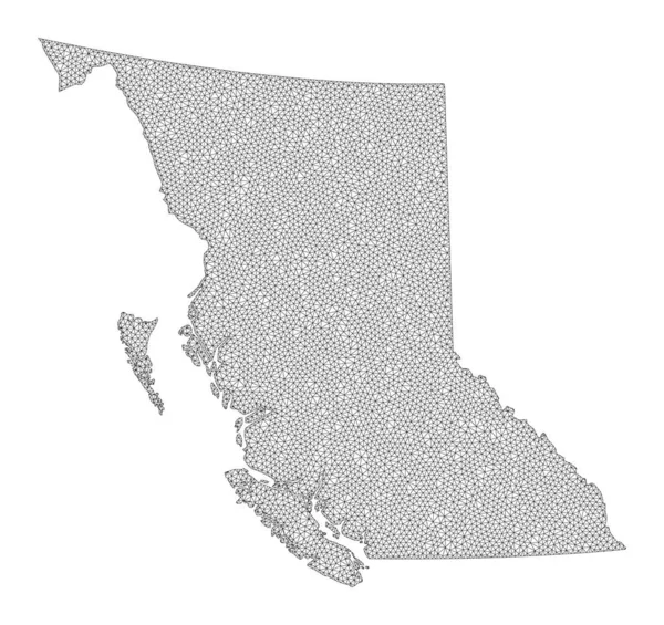 Polygonal Network Mesh High Detail Raster Map of British Columbia Province Abstractions — Stockfoto