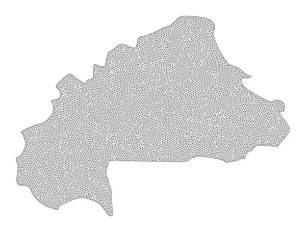 Polygonal 2D Mesh Nagy felbontású Raster Map of Burkina Faso Abstractions — Stock Fotó