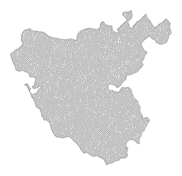 Polygonální drátěný rám Mesh Detail rastrová mapa provincie Cádiz Abstrakce — Stock fotografie