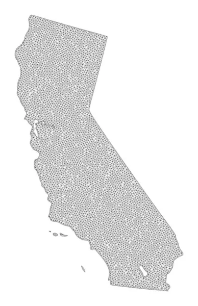 Malla de marco de alambre poligonal Mapa de trama de alta resolución de California Abstracciones — Foto de Stock