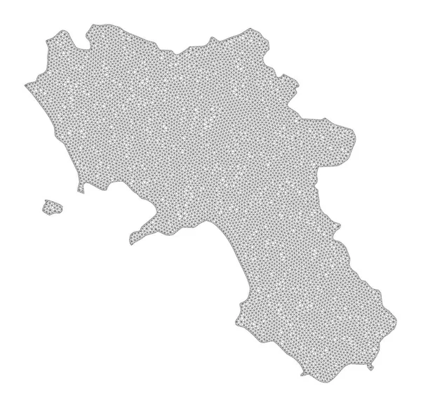 Многоугольная 2D сетка высокого разрешения Растровая карта региона Кампания — стоковое фото