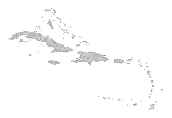 Mnohoúhelníková síť Mesh High Detail rastrová mapa Karibských ostrovů Abstrakce — Stock fotografie