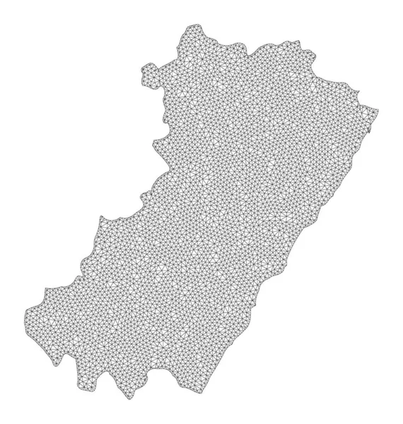 Polygonal Carcass Mesh High Detail Raster Map of Castellon Province Abstractions — Stock fotografie