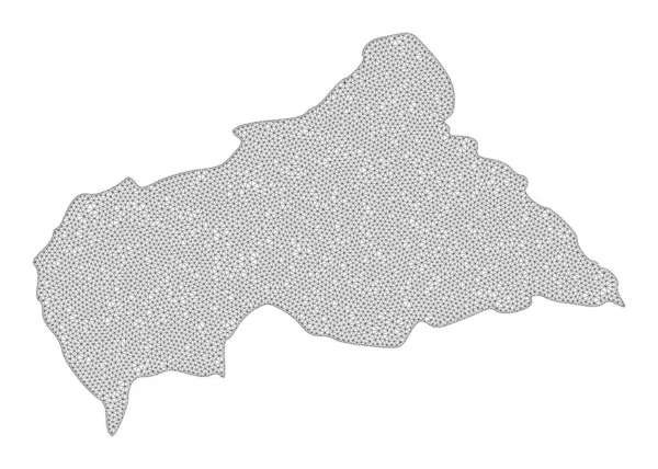 Polygonal Wire Frame Mesh High Detail Raster Map of Central African Republic Abstractions — 图库照片