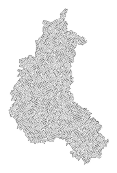 Polygonal Wire Frame Mesh High Resolution Raster Mapa Streszczenia Prowincji Champagne — Zdjęcie stockowe