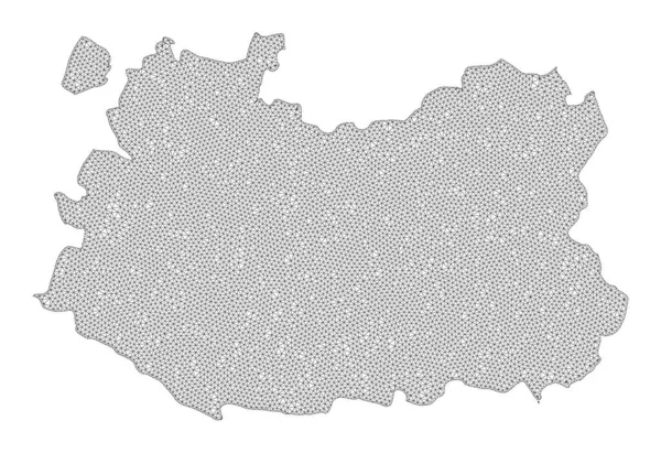 Многоугольный каркас сетки высокой детализации Растровая карта Сьюдад-Реал провинции Абстракции — стоковое фото