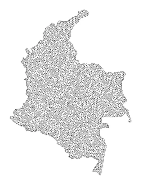 Polygonal 2D Mesh High Detail Raster Mapa Kolumbii Abstrakcje — Zdjęcie stockowe