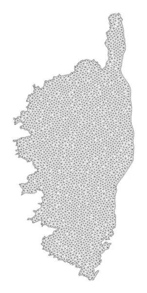 Malha de armação de arame poligonal Mapa de raster de alto detalhe das abstrações da Córsega — Fotografia de Stock