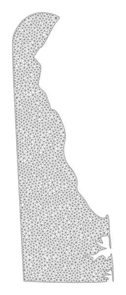 Polygonales Carcass Mesh Hochauflösende Raster-Karte von Delaware State Abstractions — Stockfoto