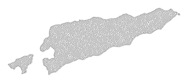 Polygonal Network Mesh High Detail Raster Kelet-Timor Abstractions térkép — Stock Fotó