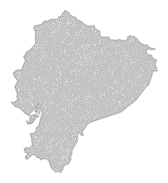 Πολυγωνικό 2D Mesh High Detail Raster Map of Ecuador Abstractions — Φωτογραφία Αρχείου