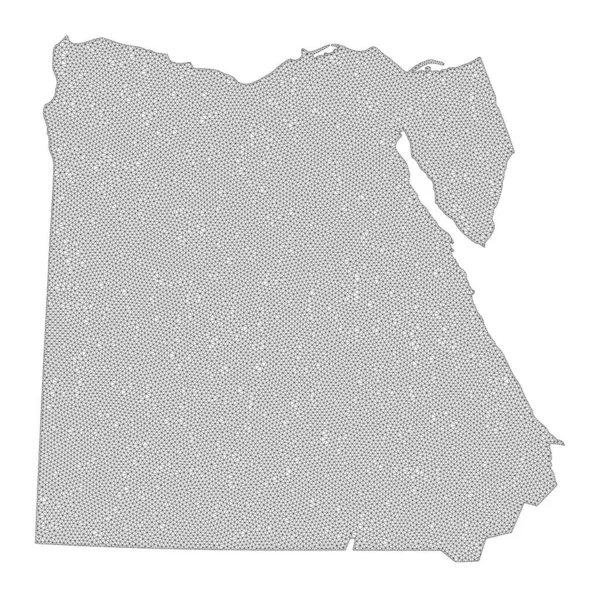 Rede poligonal malha de alto detalhe Raster mapa de Egito abstrações — Fotografia de Stock